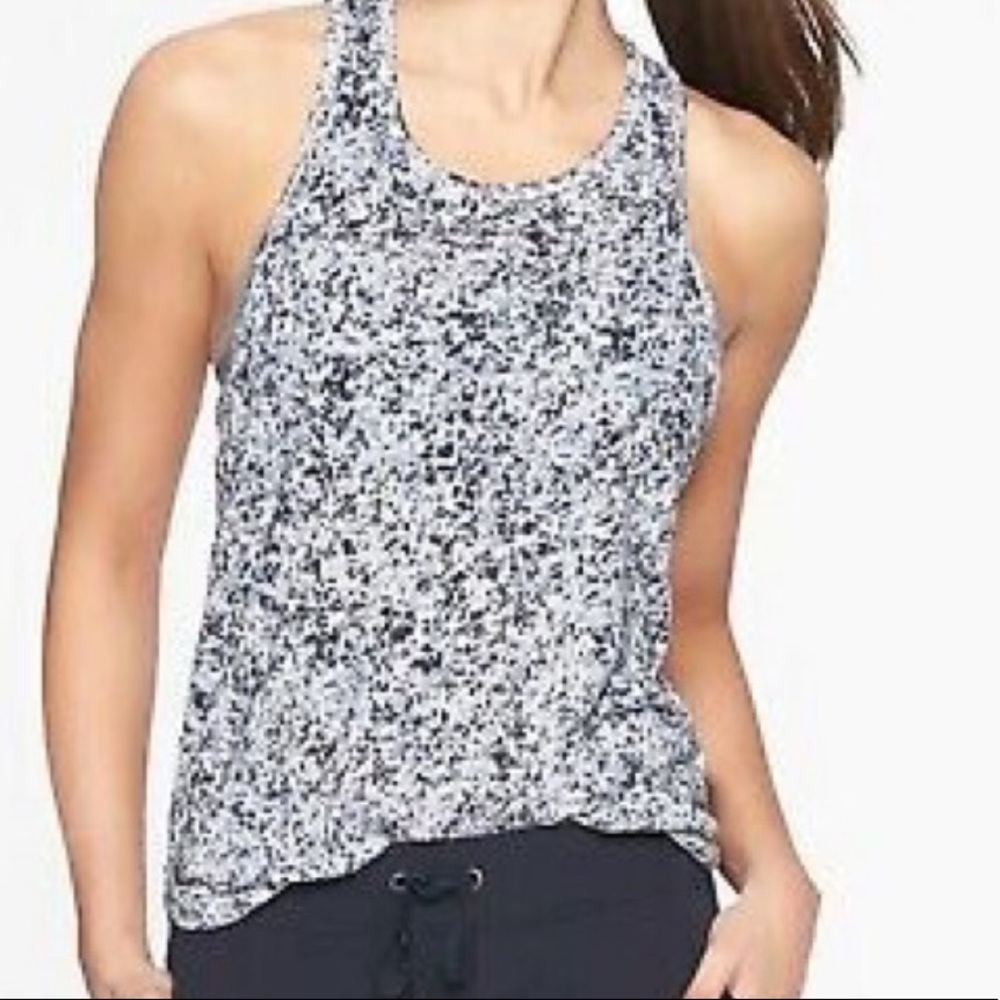 Athleta breezy printed cutout racerback tank LP